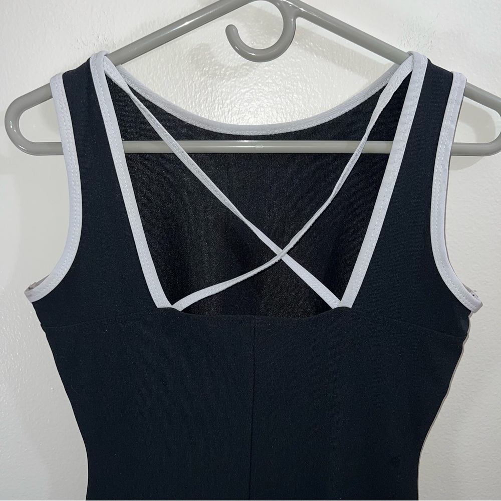 Vintage Black & White PerSeption Mini Dress with Criss Cross Detail size Large - Picture 4 of 6